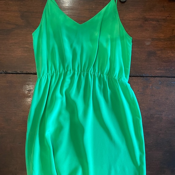 EUC Amanda Uprichard Green silk dress size medium - Picture 3 of 5